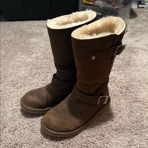 UGG Tan Boots with Buckle Detail